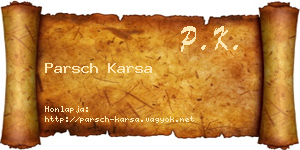 Parsch Karsa névjegykártya